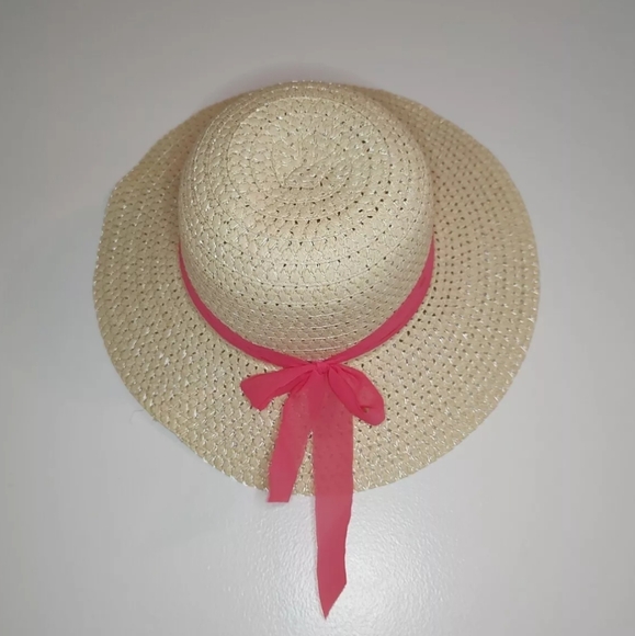 Women's Summer Straw Sun Hat 13.5" Travel Beach UV Protection Wide Brim Bow - Picture 3 of 9